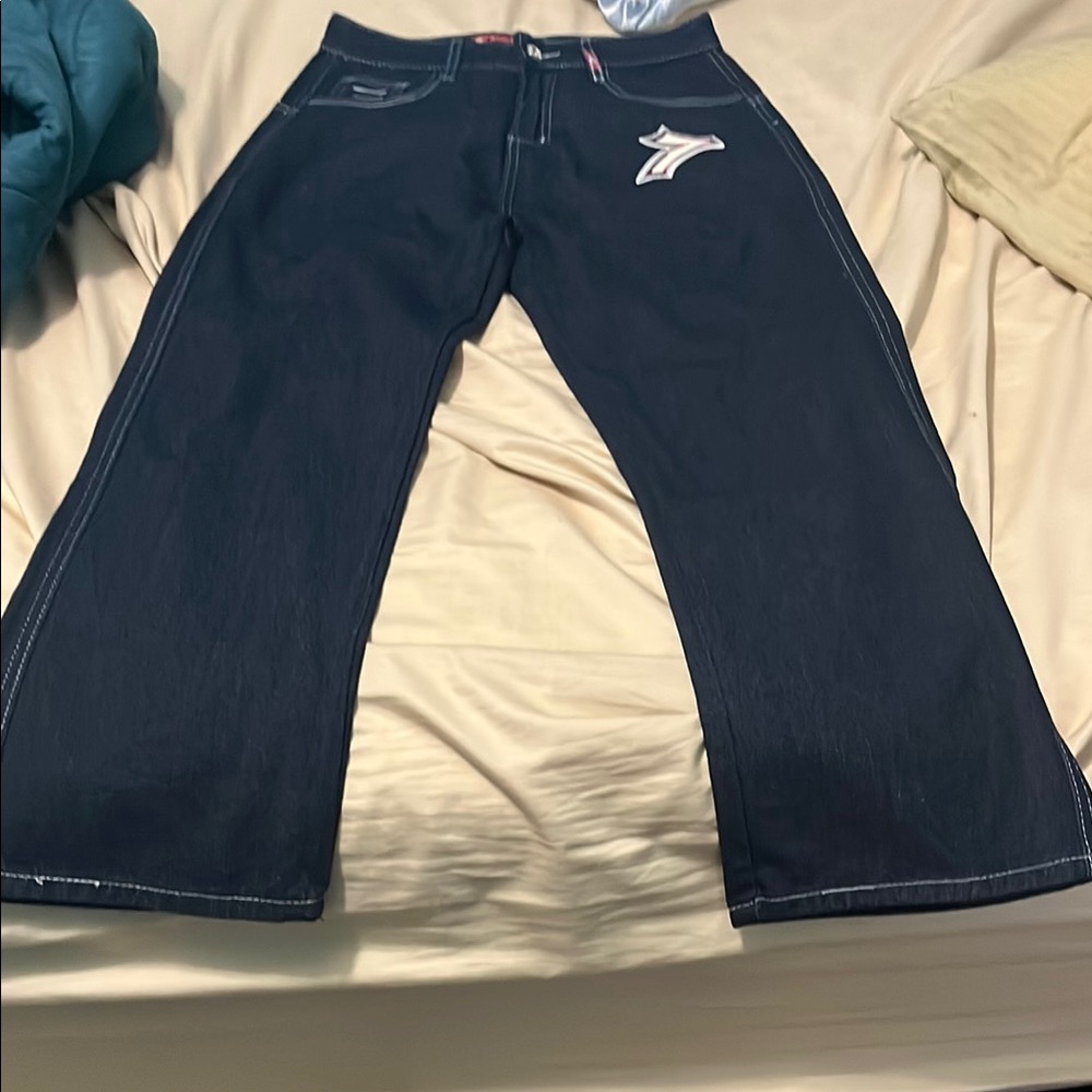 Black and White Bootcut Jeans